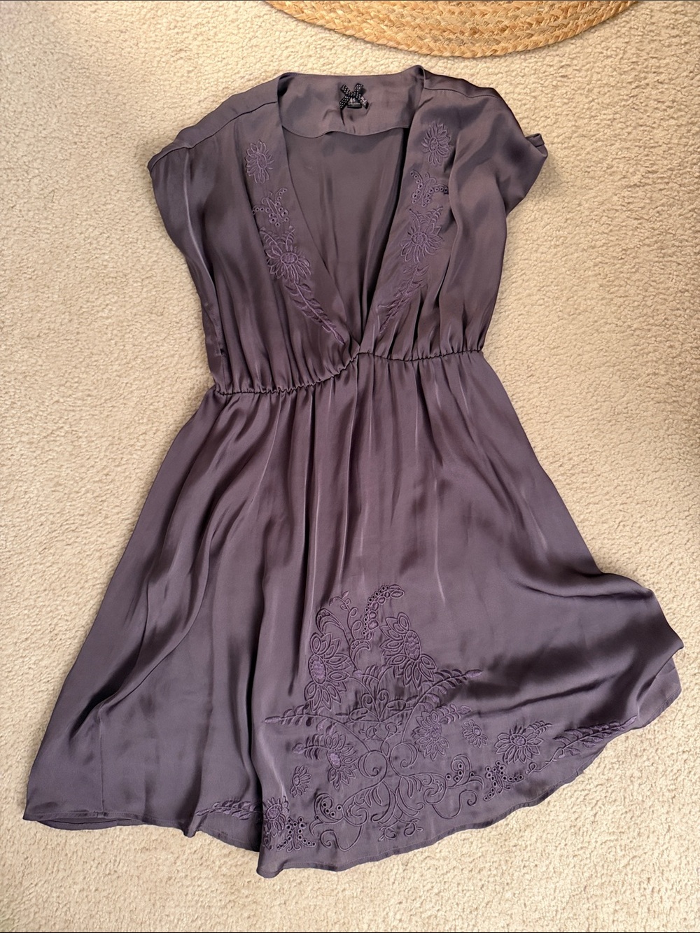 Forever 21 Plum Embroidered V-Neck Chemise